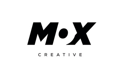 MOX letters negative space logo design. creative typography monogram vector