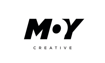 MOY letters negative space logo design. creative typography monogram vector