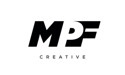 MPF letters negative space logo design. creative typography monogram vector