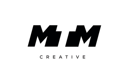 MTM letters negative space logo design. creative typography monogram vector