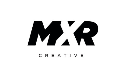 MXR letters negative space logo design. creative typography monogram vector