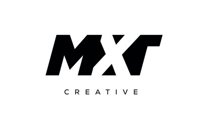 MXT letters negative space logo design. creative typography monogram vector