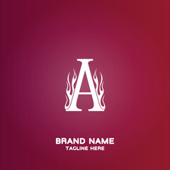 Letter A initial logo template, alphabet with gradient background