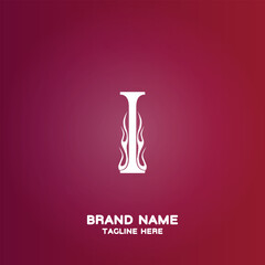 Letter I initial logo template, alphabet with gradient background