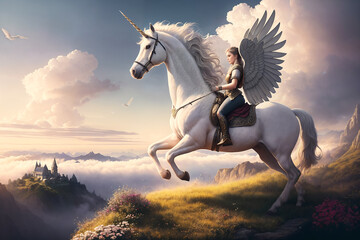 Obraz na płótnie Canvas fabulous beautiful unicorn