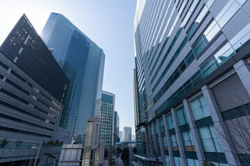 Fototapeta na wymiar 東京汐留　高層ビル群の風景