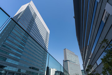 Fototapeta na wymiar 東京汐留　高層ビル群の風景