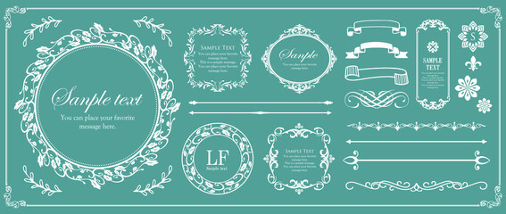 オシャレなフレーム。デザインテンプレート。ゴージャスな額のセット。