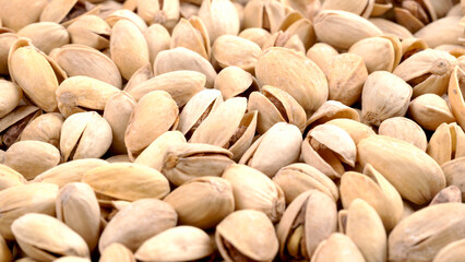 pistachios on the table, background of ripe pistachios