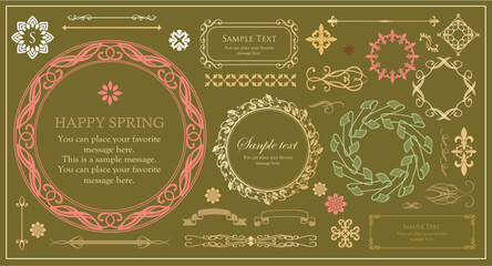 オシャレなフレーム。デザインテンプレート。ゴージャスな額のセット。