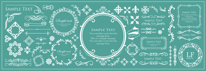 オシャレなフレーム。デザインテンプレート。ゴージャスな額のセット。