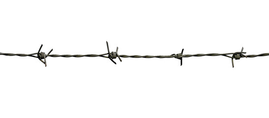 barbed wire isolated on white