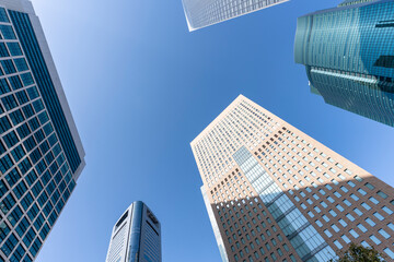 Obraz na płótnie Canvas 東京汐留の高層ビル群の風景