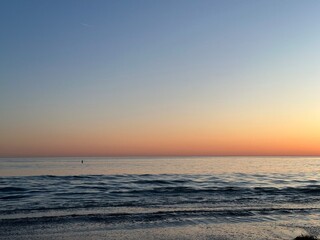 Sunset over the sea in Laguna Beach, South California