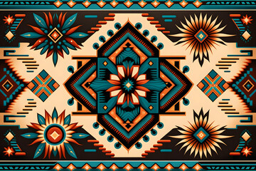 Native American seamless tile pattern for wallpaper, background, illustration, fabric
