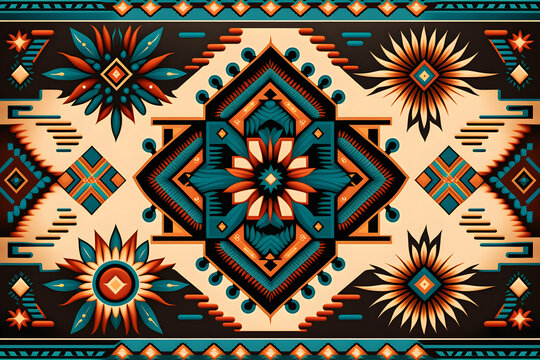 Native American seamless tile pattern for wallpaper, background, illustration, fabric
