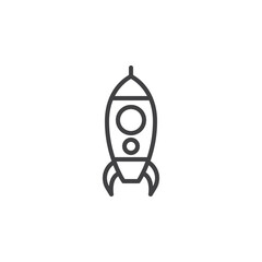 Rocket toy line icon