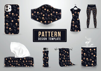 seamless pattern with colorful exotic leaves and flowers pattern