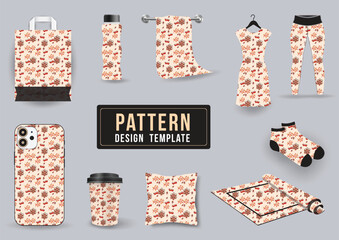 seamless pattern with colorful exotic leaves and flowers pattern