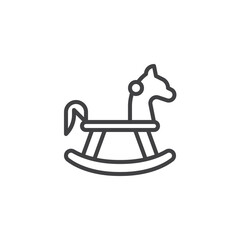 Rocking horse line icon