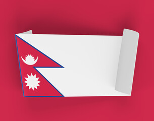 Obraz premium Nepal Ribbon Banner