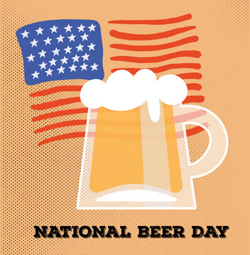 National Beer Day. April 7. Holiday concept. Template for background, banner, card, poster