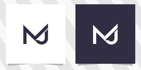 letter mj jm logo design