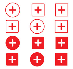 Obraz premium Set of medical plus icon design. medical plus vector icon design.