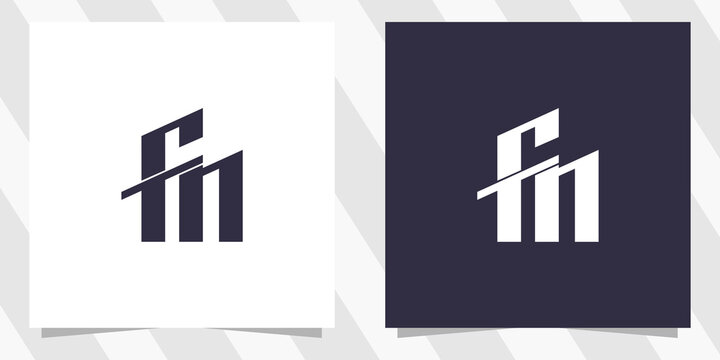 letter fn nf logo design