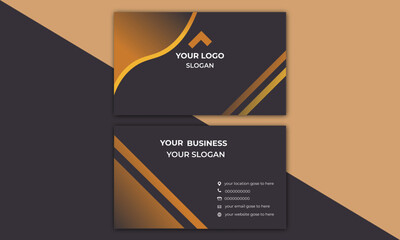 Modern presentation card with company logo. Vector business card template. Visiting card for business and personal use. Vector illustration design.Futuristic business card design. 