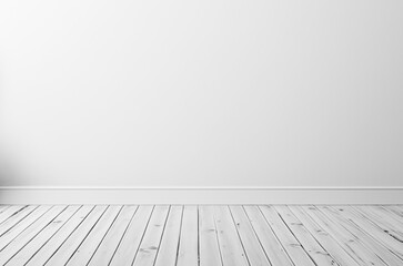 Empty minimal white wall floor studio background. Used for presenting cosmetic natural products for sale online,3d rendering
