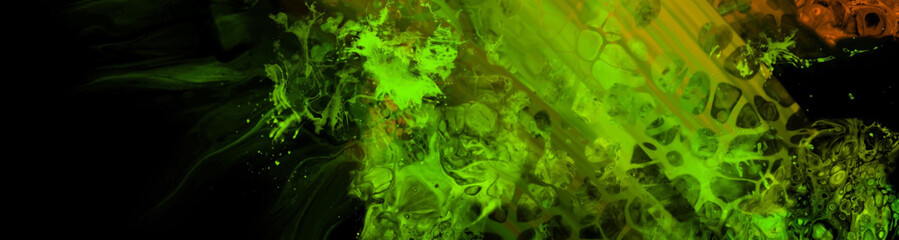 Modern colorful flow background on black. Wave Liquid shape in color banner.