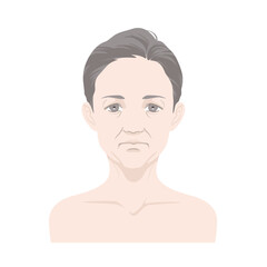 40代から60代くらいの中年女性の正面からの顔