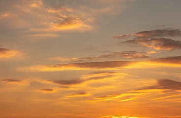 Sky with clouds at sunset.