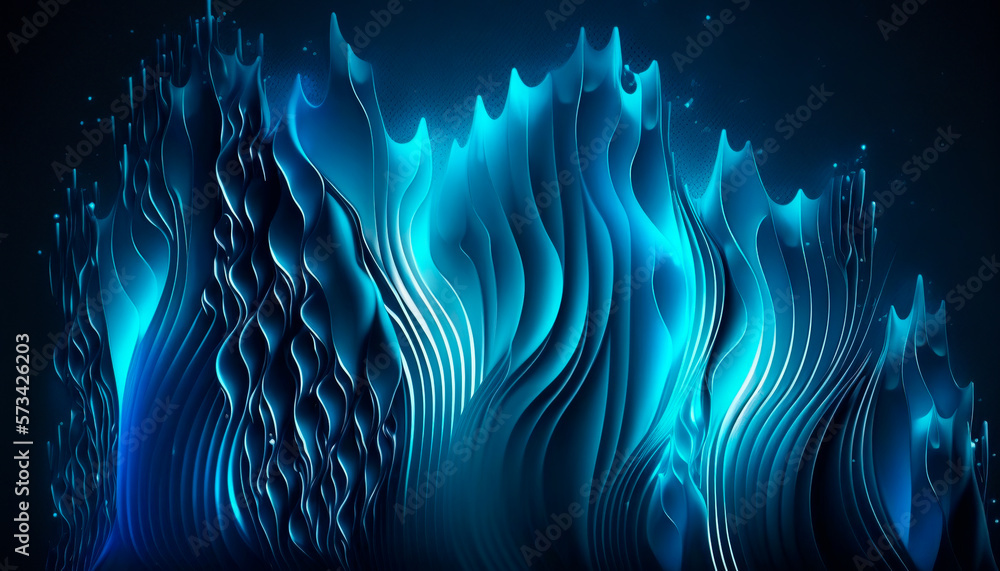 Wall mural blue abstract lines background created with generative ai technology