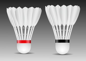 realistic white shuttlecock isolated on white background - 3d illustration