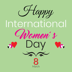 Fototapeta na wymiar Happy international women's day 8 march social media post template vector image