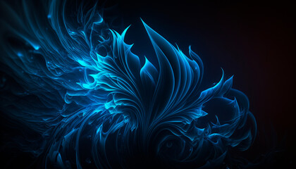 Fototapeta premium Blue abstract lines background created with Generative Ai technology