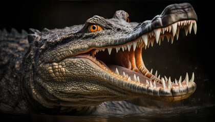 close up of a crocodile - obrazy, fototapety, plakaty