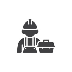 Handyman worker vector icon