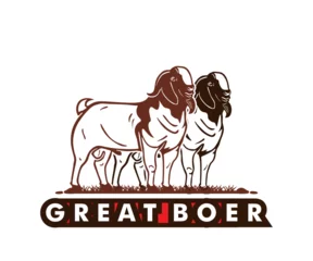 Foto op Canvas BOER GOAT LOGO, silhouette of great goat standing vector illustrations © nenk123