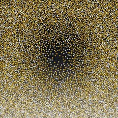 Gold Glitter Vector Texture on a Black. Golden Glow Pattern. Golden Christmas and New Year Snow. Golden Explosion of Confetti. Star Dust. Abstract Flicker Background with a Party Lights Design.