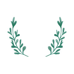 Leaf watercolor frame