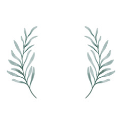 Leaf watercolor frame