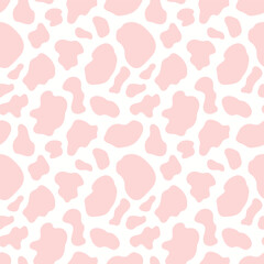 Cow print vector seamless pattern design, abstract seamless animal skin repeat background. 