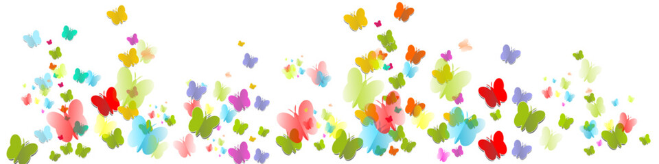 Schmetterlinge Band Banner Hintergrund Frühling Ostern Schmetterling Regenbogen
