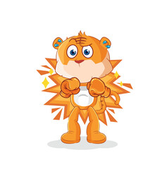 Obraz na płótnie Canvas tiger boxer character. cartoon mascot vector