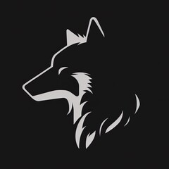 Obraz premium Minimalist wolf logo. Generative AI.
