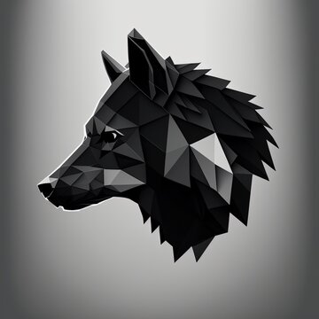 Minimalist wolf logo. Generative AI.
