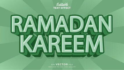 Editable text effect - Ramadan kareem template style premium vector
